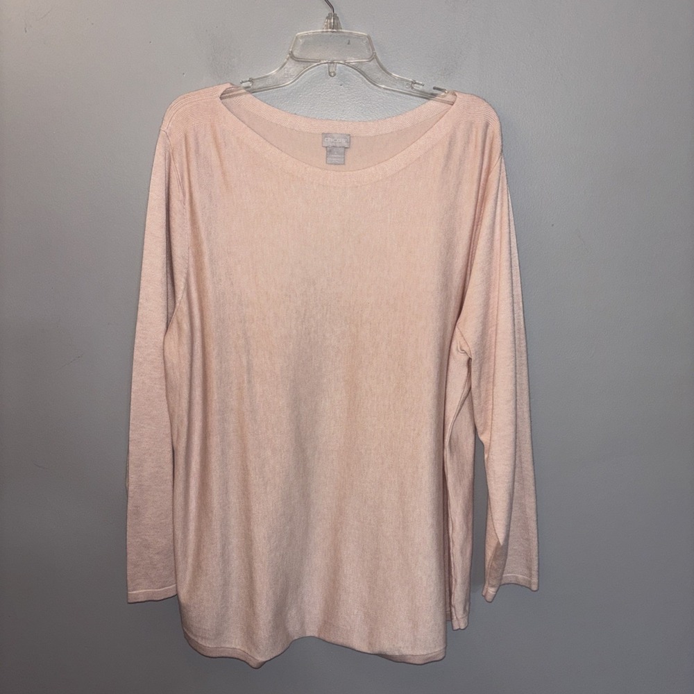 Chico's Light Pink Pullover Top Women's Size 4 (2XL) Lightweight Soft Lagenlook